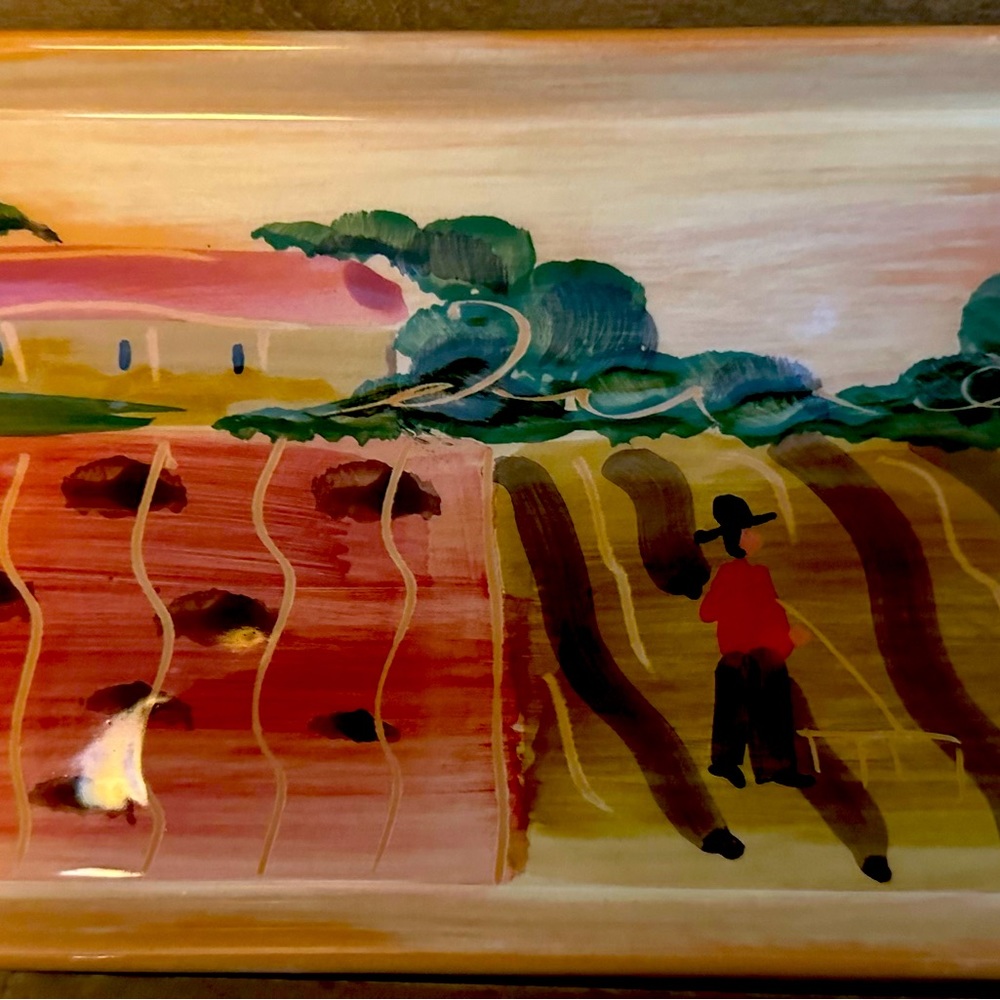 Vietri serving platter Tuscan hand painted and Made in Italy
